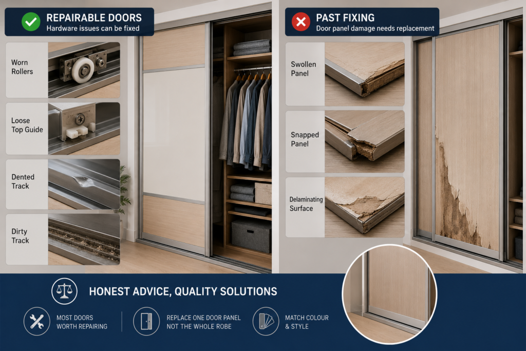 Repair or replace sliding wardrobe doors