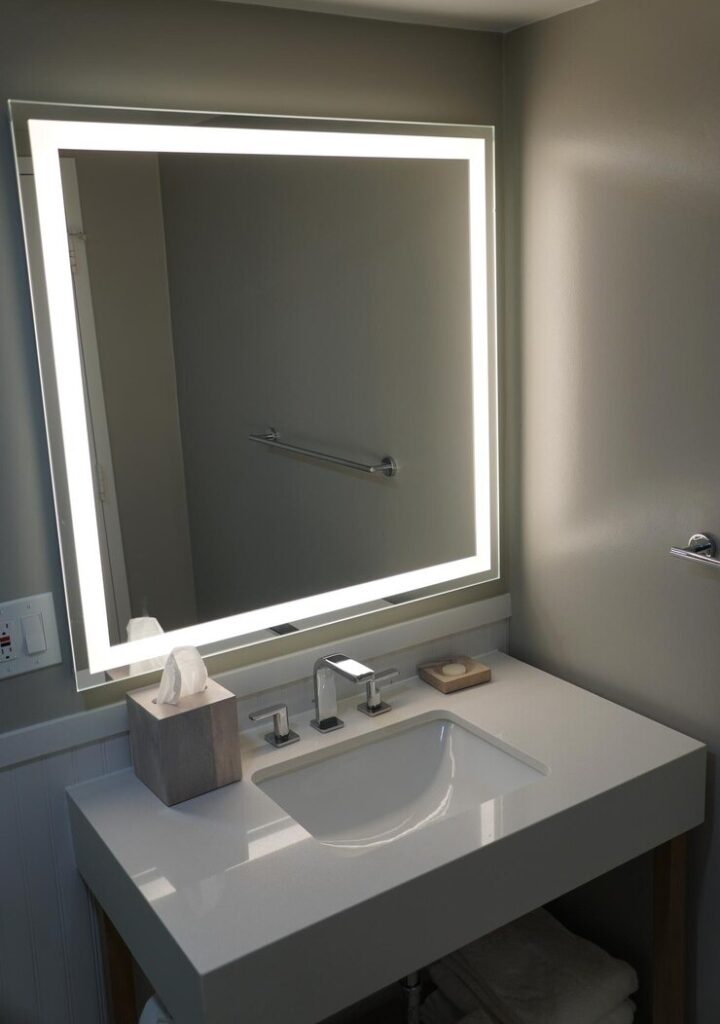 bathroom mirror installation