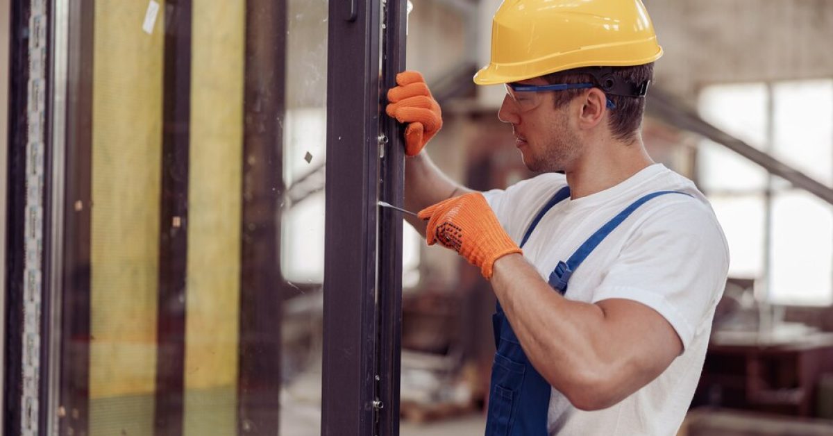 A man repair sliding door